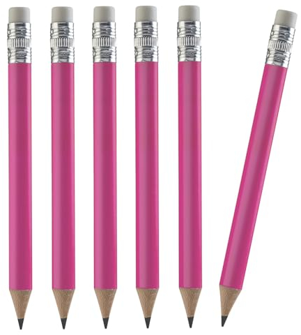 TH Golf 100 Stück Golf-Bleistifte, 10,2 cm, Mini-Halbstifte mit Radiergummi, geschärftes Holz, Mini-rund, für Schulen, Hochzeit, Kleinkinder, Zuhause, Unternehmen, mehrere Farben (Neonpink)