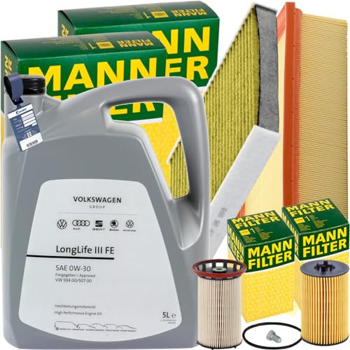 Inspektionspaket + 5L ORIGNAL 0W30 Motoröl passend für 5T Passat B8