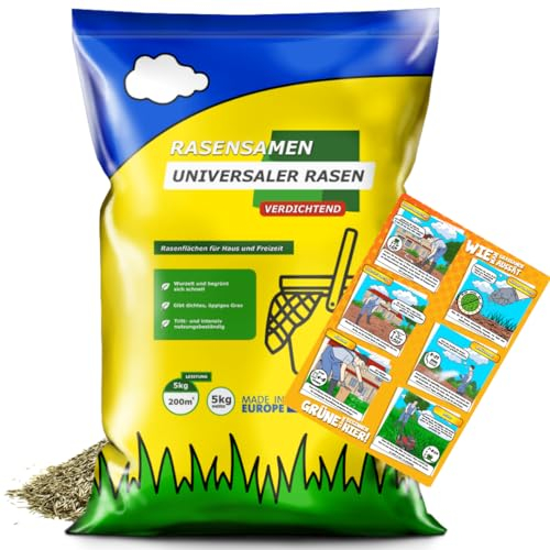 ARPON Rasensamen Schnellkeimend Herbst | Grassamen Robust & pflegeleicht 10kg – Reicht für 400m² | Herbstrasensamen Nachsaat & Neuansaat | Dichtes, sattgrünes Gras | Rasensaat ideal für jeden Rasen