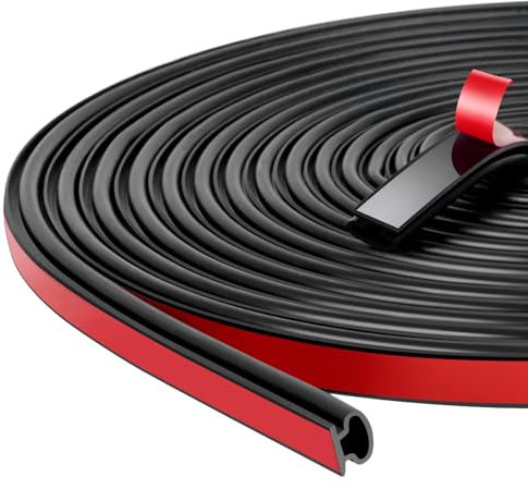 AiQInu 6m (L) Paraspifferi Finestre, Nastro di tenuta a forma di D impermeabile per l'isolamento delle Guarnizione Finestra del telaio della porta (Marrone, 10mm（W）×6mm(T))