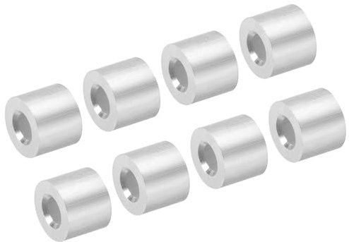 PATIKIL 1/6/4mm Filo Fune Fermo Manicotto 25 Pacco Alluminio Crimpatura Anello Manicotto per Filo Fune e Cavo Ghiera Argento