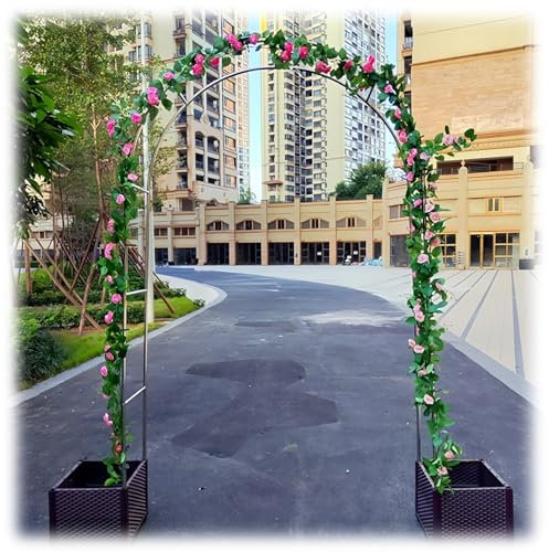 GZDXBF Gartenbogen Aus Metall Für Kletterpflanzen, Rosenbogen Für Gartendekoration, Stabil Pergola Torbogen, Seitenbreite 38/39 cm(Color:19mm,Size:2 * 2.4m(6.6 * 7.9ft))