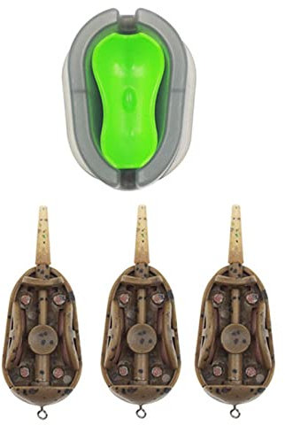 Fishing Inline Feeders, 3 PCS Inline Method Feeder Set with Quick Release Mould, Carp Inline Pellet Feeders with Fishing Weights, Feeder Pellet Bait, Fish Tackle for Trout Perch Catfish (20+30+40g)