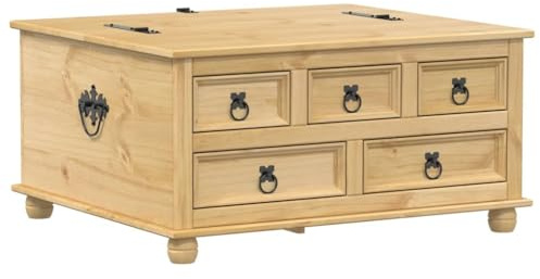 vidaXL Truhe Corona 90x78x45 cm Massivholz Kiefer