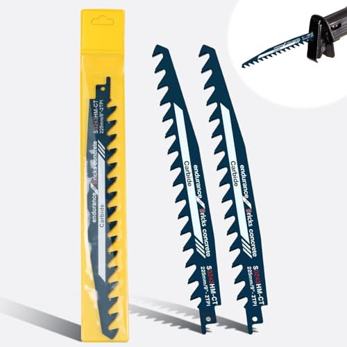 2 Stücke Säbelsägeblätter,Säbelsäge,Säbelsägeblätter holz 225MM,Sägeblätter säbelsäge für Porenbeton, Holz, Metall, Ziegel, Beton,Kompatibel für Einhell, für Bosch, für Makita,für Dewalt