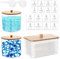 3 Piece Laundry Pods Storage Container and Washing Powder Organizer‌ High Capacity ‌Laundry Storage Containers‌ with Lids Square and Round ‌Washing Pods‌ Detergent Box for Laundry Room Organisation