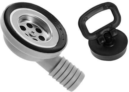 50 mm Ablaufgarnitur Spüle Ablaufgarnitur Camping Spüle Camping Spüle Ablauf Edelstahl Ablaufgarnitur 90° für Wohnwagen Wohnmobil Caravan Boot