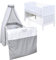Generisch Baby Delux Babybett Komplett Set Kinderbett 60x120 cm umbaubar zum Juniorbett weiß 10-TLG Max Bettset Matratze Chiffonhimmel (Sweet Dreams)