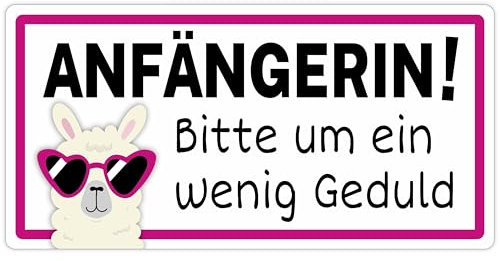 Printino® - Fahranfänger Aufkleber | lustiges Fahranfänger Schild Auto | Love Alpaka 20 x 10 cm Anfänger Aufkleber, wetterfester Auto Anfänger Sticker