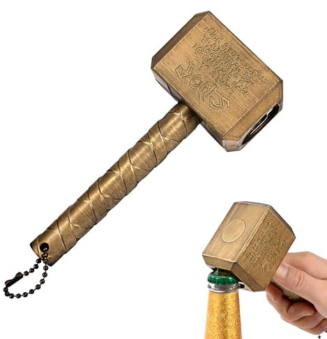 Apribottiglie a Martello di Thor Birra e Bevande Apribottiglie per Bar Casa Decorazione e Amanti Della Birra 16,5x7x4,5cm Colore: Rame