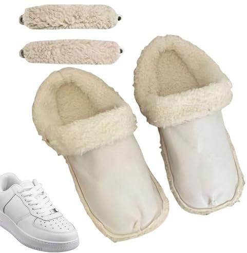 Plantillas para zapatos de peluche, plantillas cálidas con cordones, plantillas gruesas y , inserto extraíble para hombre y mujer