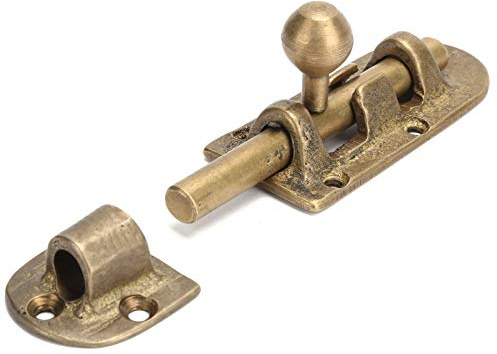 Akozon Verrou de porte coulissant vintage en laiton – Ferrures antiques pour portes et