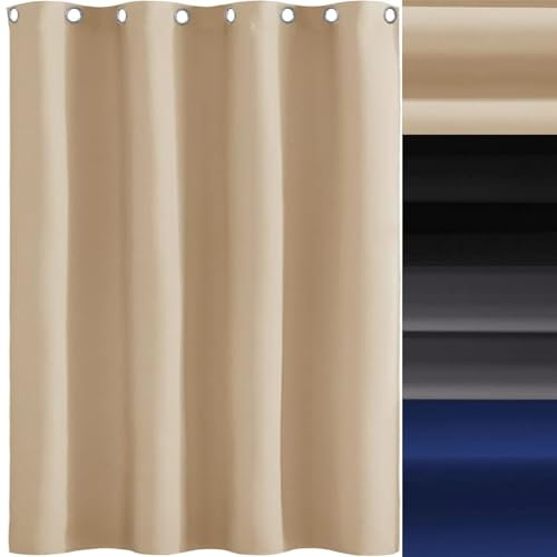 AMZYU Vorhang Verdunkelung 1 Stück, 120 x 230 cm Schöner Weicher, Kälteschutz Warm Samtvorhang Ösen Gardinen Verdunkelung, Raumteiler Waschbar Größe Und Farbe Wählbar, Creme Farben
