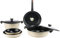 LAGUIOLE, Set cucina 8 pezzi in alluminio forgiato, rivestimento ceramico antiaderente, manico universale removibile, compatibile con tutte le fonti di calore, impilabile, 24 cm, Verde