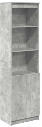vidaXL Highboard Betongrau 50x35x180 cm Holzwerkstoff, Schrank, Lagerschrank, Schrank hoch, Beistellschrank, hoher Schrank, Schrank mit Tür