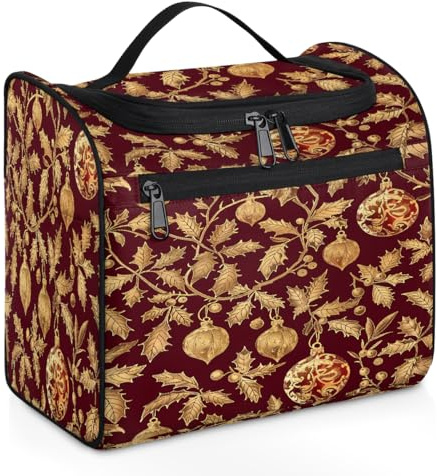 Mexpekil Kulturbeutel zum Aufhängen, mit 11 Fächern, luxuriöser Lorbeer, wasserabweisend, Make-up-Kosmetiktasche, Reise-Organizer für Zubehör, Shampoo, Toilettenartikel in voller Größe, Luxuriöser