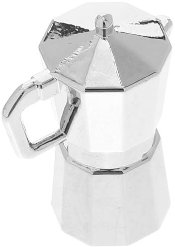 ERINGOGO Dollhouse Miniatur Kaffee Pot Silbern Küchenzubehör Für Puppenhäuser Hochwertiges Für Mikrolandschaften Und Miniaturküchen