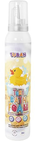 TUBAN Tubi Schaum 200 ml – Badeschaum – Feuchtigkeitsspendend – Kreatives Badeerlebnis – Spaß beim Baden – Kinderschaum für Spiel und Spaß - Gelb