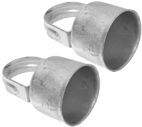 DOITOOL 2 Stück Säulenkappe Haken Zaun hängend Kabel Schiene verkehrsschild Verkehrseinrichtungen Zubehör Korridore Pfostenkappe Geländerpfostenkappen Endkappen galvanisiertes Eisen Silver