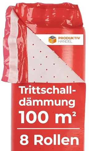 Trittschalldämmung Thermo Comfort 2 mm | 8 Rollen PE-Schaum 100 m² Unterlage für Laminat & Parkett | Ideal für Fußbodenheizung | Geräusch- & Wärmedämmend | Produktiv Handel
