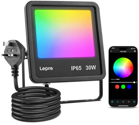 Lepro LED Flood Light Outdoor 30W Colour Changing App Control