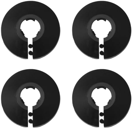4 Stück Rohrabdeckung, PP Kunststoff Schwarz Escutcheon Platte Wasserleitung Drain Line Abdeckung für Heizkörper, Wand Rohr Rohr Dekoration (12#)