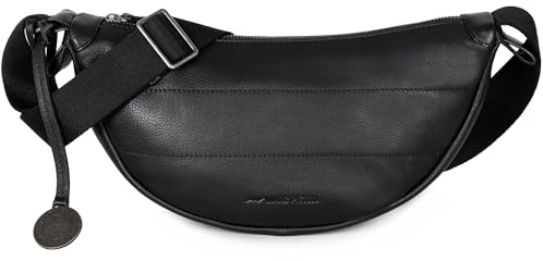 Marc Peter® Crossbody Moon Bag | Halbmond Handtasche aus Leder | Stylische Umhängetasche mit verstellbarem Gurt | Schultertaschen für Damen