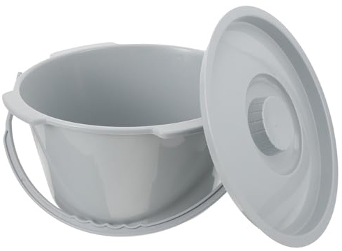 LOLIPPYY Tragbarer Kunststoff Urinal Töpfchen mit Deckel und Griff Auslaufsicherer Nachtspucktopf für Erwachsene Senioren und Schwangere Stabiler Kunststoffspittoon für Unterwegs und