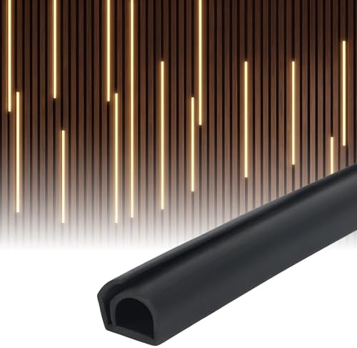 Dengthrive Black Cable Trunking 3M Flexible Self-Adhesive Hider Acoustic Panel Accessories Suitable for Cable Organizers for Wall TV Home Office Studio