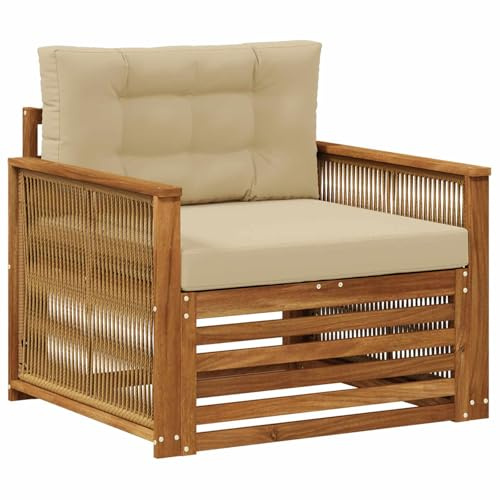 vidaXL Outdoor Mittelsofa Massivholz Akazie Natur, Gartenmöbel, modernes Outdoor-Sofa, modulare Lounge, Elegante Terrassen-Sitze