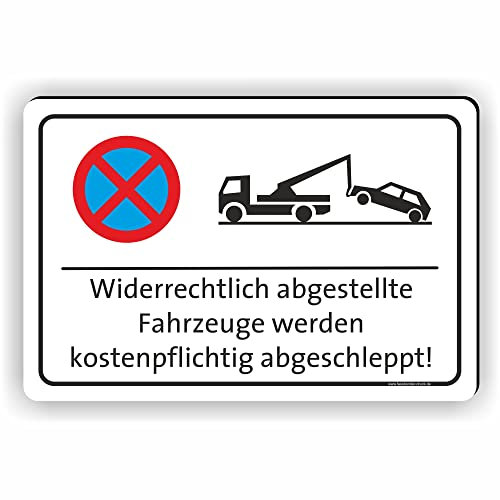 Fassbender-Druck SCHILDER - Parkverbotsschild - Parken verboten Schild - Schild zum Markieren vom absoluten Parkverbot oder Privatparkplatz - Aluverbundplatte für einen Parkplatz (45x30cm Schild)