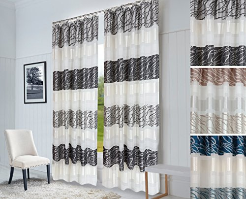 Sun World Vorhang nach Maß Trondheim, Gardinen nach Maß, Gardine maßgeschneidert, Kräuselband, Schlaufen, Maßanfertigung von 70cm bis 330cm Höhe, Silbergrau (235cm)