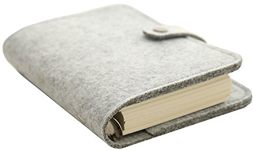 Cheerlife Tagebuch mit Filz DIN A5 A6 Notizbuch Stifthalter 160 Blätter / 320 Seiten nachfüllbar Reisetagebuch Schreiben Zeichnen als Geschenk (Hellgrau, A5)
