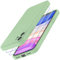 Losvick for iPhone 11 Phone Case with 2 x Tempered Glass Screen Protector, Liquid Silicone Slim Soft Shockproof Bumper Microfiber Lining Anti-Scratch Cover for iPhone 11-6.1 inch- Light Green