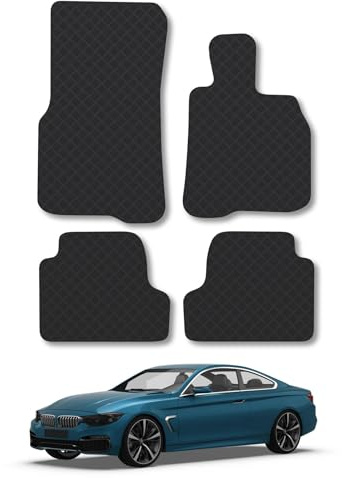 BMW 4 Series (2013-2020) [F32] [Coupe] Rubber Car Mats Accessories Tailored Fit Compatible Accessory Waterproof Protection Non-Slip Floor Mats Full Coverage Durable Front Rear Set Coverage