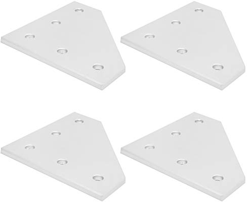 Fafeicy Joining Plate Outside Right Angle Joint Board, Aluminum 5-Hole Joining Plate, Reinforcement Right Angle Connection Plate for 3D Printer, CNC Router, CNC Laser(4040L), Brackets and Connecting