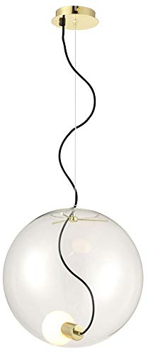 s.LUCE pro Sphere Pendelleuchte Pendellampe Glaslampe Glaskugel, Farbe:Gold/Klar, Größe:Ø 40cm