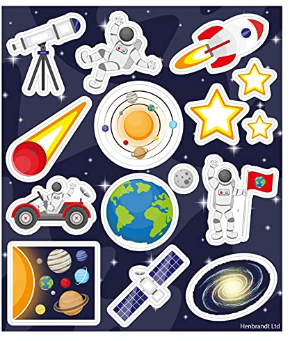 HENBRANDT 12 x Space Sticker Sheets