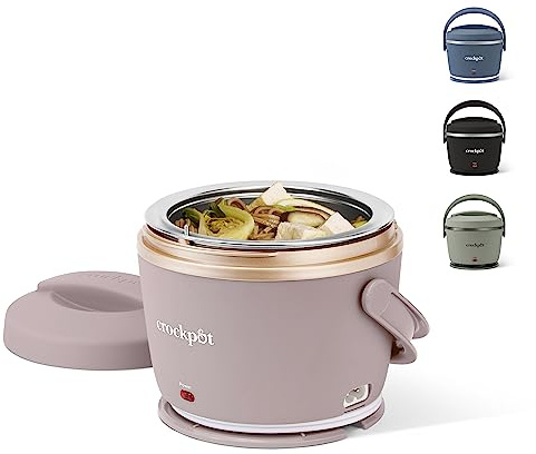 Crock-Pot 20oz Portable Electric Food Warmer, Personal Lunch Box Keeps Food Spill-Free & Warm, Ideal for Travel, Work, School, Car, On-the-Go, Dishwasher-Safe, Giftable, Blush Pink