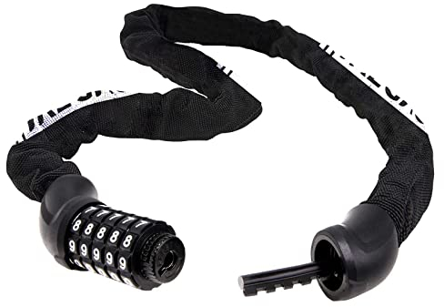 Homoto Fahrradschloss mit Zahlen Code, Zahlenschloss Kettenschloss aus Stahl, Fahradschloß Hohe Sicherheit, Sonnencreme Wasserdicht Fahrrad Schloss für Kinder und Erwachsene, 3 Größen