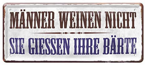 Bartträger Blechschild - Retro Deko Metallschild im Vintage Stil - lustiges Geschenk für Männer mit Bart mit witzigen Spruch - Wanddeko für Barbershop Barbier Friseur Friseursalon Badezimmer - 28x12cm