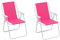 Baroni Home Chaise Pliante de Mer, Chaise Plage ou Camping en Toile, Bains de Soleil Chaise d'Extérieur Coloré avec Accoudoirs, 52x44x76 cm (Rose, 2 Pièces)