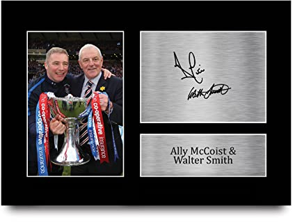 HWC Trading A4 Ally McCoist & Walter Smith Rangers Geschenke Gedrucktes Signiertes Autogramm Foto für Fußball Anhänger and Fans