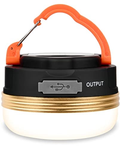 Flintronic Linterna Camping Recargable, LED Lámpara Camping con Base Iman & Gancho, USB Luz SOS Portátil con 3 Modos, IP43 Impermeable para Emergencia, Acampar al Aire Libre
