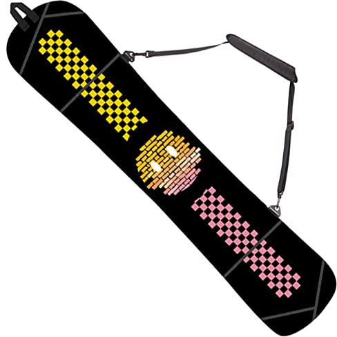 WEALTHY73 Snowboard-Schutzhülle Snowboard-Tasche Snowboard-Schutzausrüstung Wasserdichtes, Elastisches SBR-Gewebe, Verschleißfest und Schlagfest, Smiley,150CM