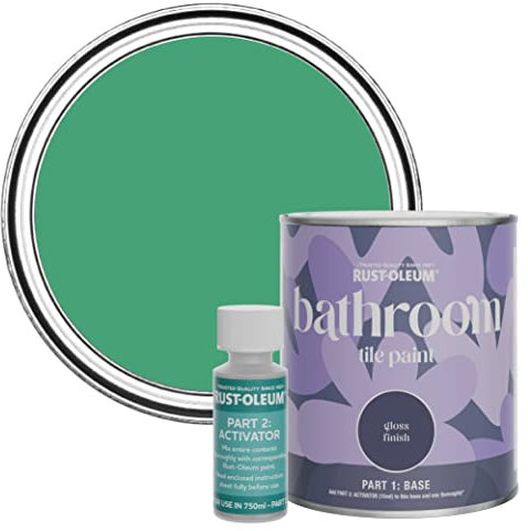 Rust-Oleum Green Water-Resistant Bathroom Tile Paint in Gloss Finish - Emerald 750ml