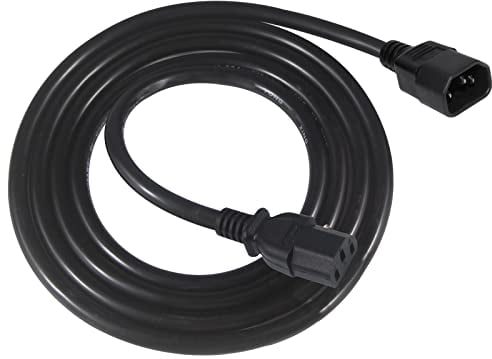 KC CABLE 2m Heavy Duty Computer Extension Cord, IEC C13 to C14, Male to Female, Black