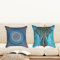 Ulticool - Kissenhülle - Mandala und Elefant Böhmen Hippie Ibiza - Set von 2 Motiven – 45 cm x 45 cm - Dekokissen ohne Füllung - Kissenbezug Zubehör für Sofa/Bett - Blau
