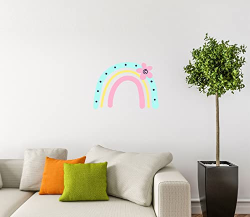 Flower Rainbow Vinyl Decal Sticker Laptop Home Phone c141 (580mmxto-scale)