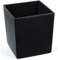 Tymar Pot de fleurs, pot de fleurs, pot de fleurs, en plastique, grand carré, brillant, jardin, balcon, terrasse, maison (noir, 25 x 25 cm)
